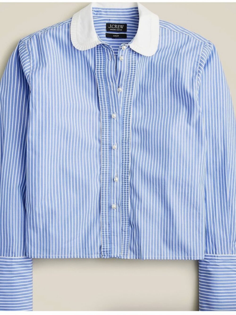 JCrew Cropped Garçon shirt with pearl buttons in stripe in 16